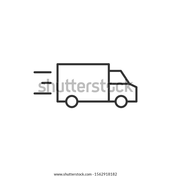 Truck icon in flat style. Auto delivery vector\
illustration on white isolated background. Lorry automobile\
business concept.