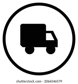 truck Icon. Flat style Circle Shape isolated on white background. Vector illustration
