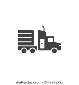 Truck icon in flat style. Freight vector illustration on isolated background. Delivery sign business concept.