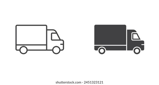 Truck icon in flat style. Freight vector illustration on isolated background. Delivery sign business concept.