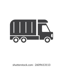 Truck icon in flat style. Freight vector illustration on isolated background. Delivery sign business concept.
