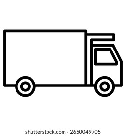 truck icon flat thin outline art logo