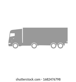 Truck icon in flat trendy style. Transport symbol vector illustration isolated on white. Automobile silhouette in grey color design