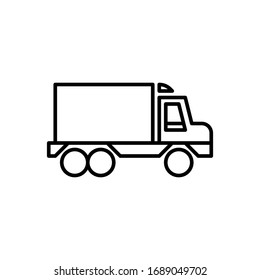 Truck icon. Flat vector graphic in white background.