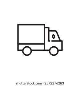 Truck icon Flat vector set outline