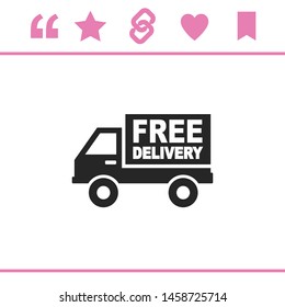 Truck icon, free shipping icon vector,  classic flat style, quality design element.