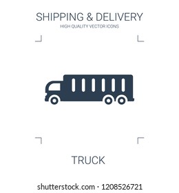 truck icon. high quality filled truck icon on white background. from shipping delivery collection flat trendy vector truck symbol. use for web and mobile