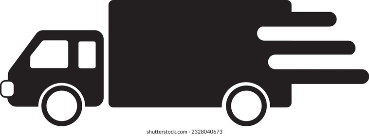 truck icon illustration goes very fast