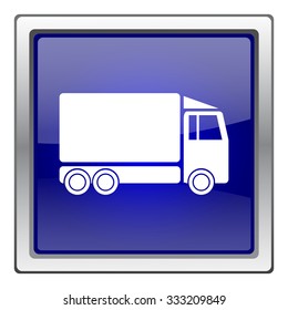 Truck icon. Internet button on white background. EPS10 vector.