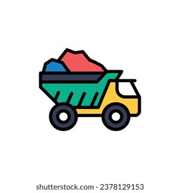 Lkw-Symbol einzeln auf weißem Hintergrund, Vektorgrafik