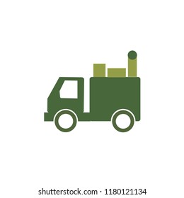 Truck icon, isolated. Flat design on a white background, vector, illustration