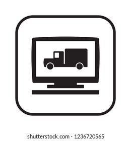 Truck   icon, isolated. Flat  design. 