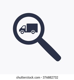 Truck   icon,  isolated. Flat  design.