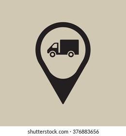 Truck   icon,  isolated. Flat  design.