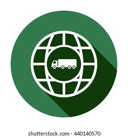 Truck   icon,  isolated. Flat  design.