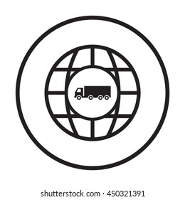 Truck    icon,  isolated. Flat  design.