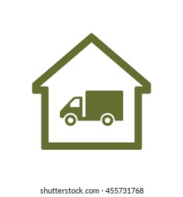 Truck    icon,  isolated. Flat  design.
