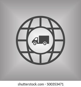 Truck    icon,  isolated. Flat  design.