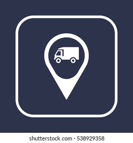 Truck   icon, isolated. Flat  design. 