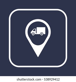 Truck   icon, isolated. Flat  design. 