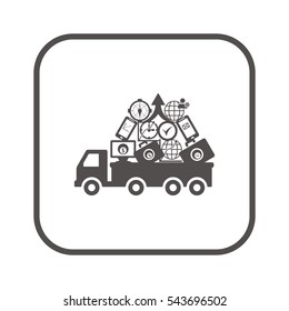 Truck   icon, isolated. Flat design. 