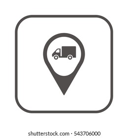 Truck   icon, isolated. Flat  design. 