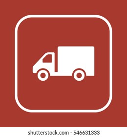 Truck   icon,  isolated. Flat  design.