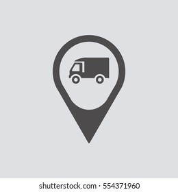 Truck   icon, isolated. Flat  design. 