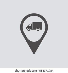 Truck   icon, isolated. Flat  design. 