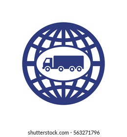 Truck   icon, isolated. Flat  design. 