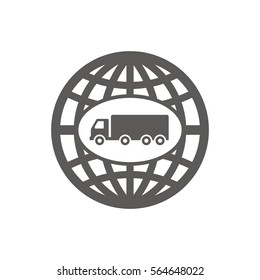 Truck   icon, isolated. Flat  design. 