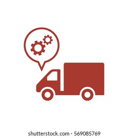 Truck   icon,  isolated. Flat  design.