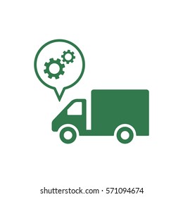 Truck   icon,  isolated. Flat  design.
