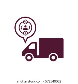 Truck   icon,  isolated. Flat  design.