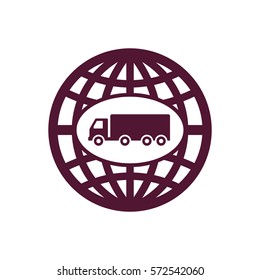 Truck   icon, isolated. Flat  design. 