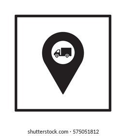 Truck   icon, isolated. Flat  design. 