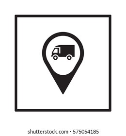Truck   icon, isolated. Flat  design. 
