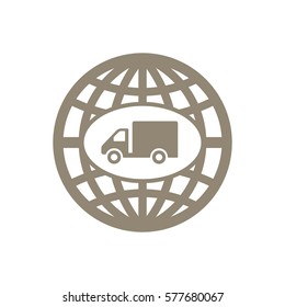 Truck   icon, isolated. Flat  design. 