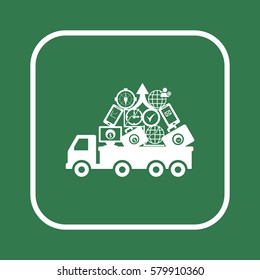 Truck   icon, isolated. Flat design. 