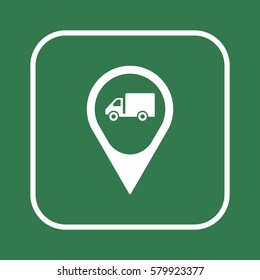 Truck   icon, isolated. Flat  design. 