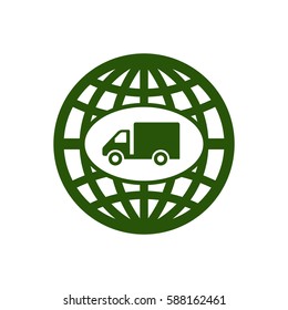 Truck   icon, isolated. Flat  design. 