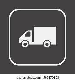Truck   icon,  isolated. Flat  design.