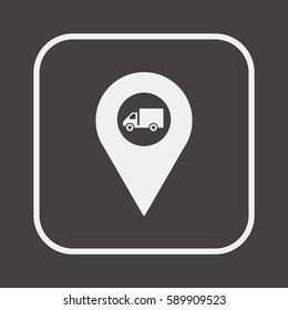 Truck   icon, isolated. Flat  design. 