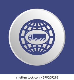 Truck   icon, isolated. Flat  design. 