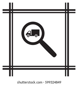 Truck    icon, isolated. Flat  design. 