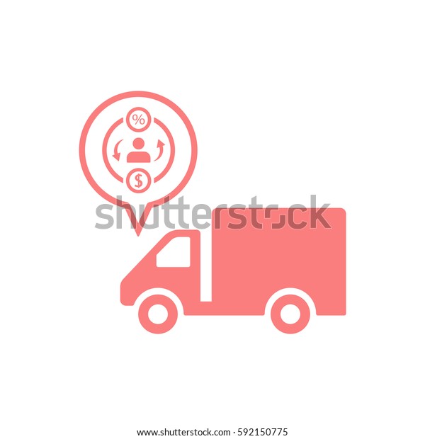 Truck   icon,  isolated.\
Flat  design.