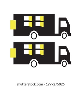 Truck icon, isolated. Flat vector design.