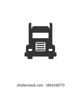 Truck Icon Isolated on Black and White Vector Graphic