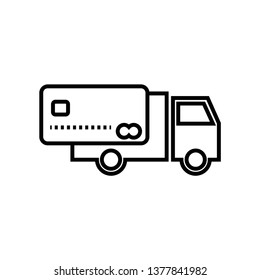 truck icon isolated on white background, vector illustration