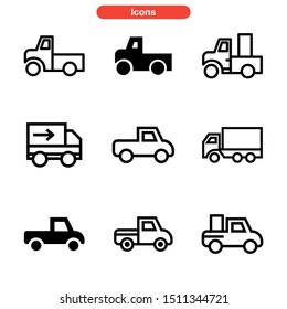 truck icon isolated sign symbol vector illustration - Collection of high quality black style vector icons
